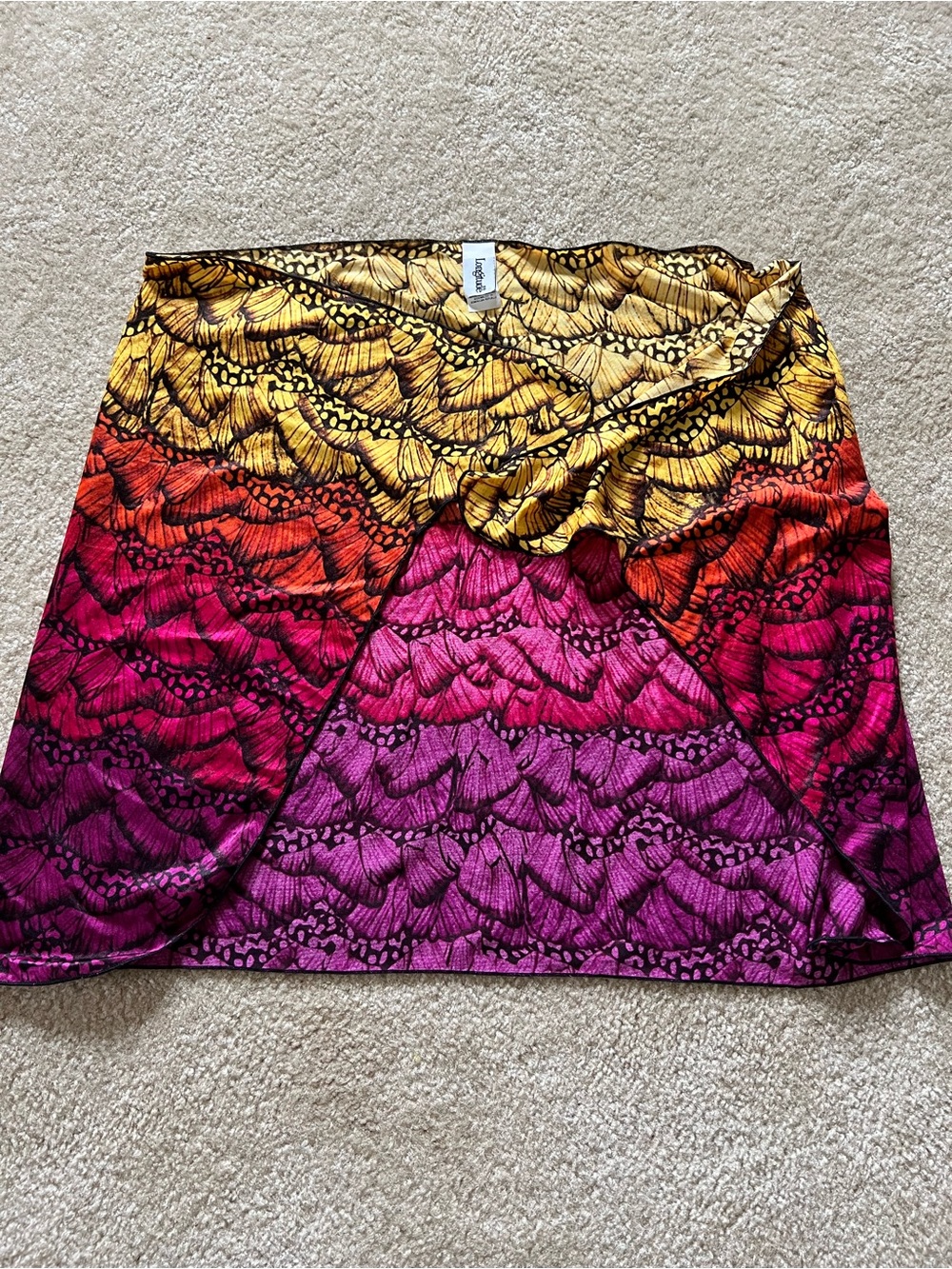 Longitude Multicolor Gradient Swim Sarong - Yellow, Orange, Pink, Purple